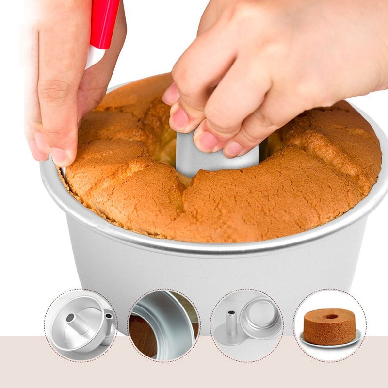 Bezall 6 Inch Angel Food Cake Pan with Removable Bottom, Aluminum Round Tube Pan Chiffon Cake Mold Baking Tin - Image 5